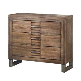 Modern Style 3 Drawers Wood Nightstand By Andria, Brown