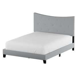 Luxurious Contemporary Style Upholstered Queen Bed, Grey