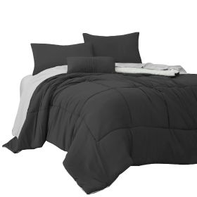 Alice 8 Piece California King Comforter Set, Dark Gray By The Urban Port