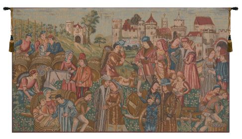 Marche Au Vin French Tapestry (size: H 28" x W 48")